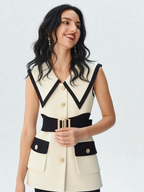 Serena | Two-Tone Belted Waistcoat