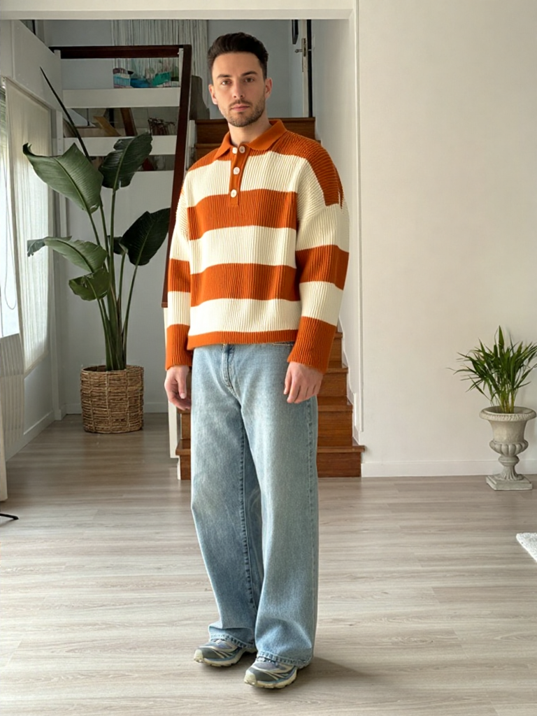 Nico | Striped Knit Polo