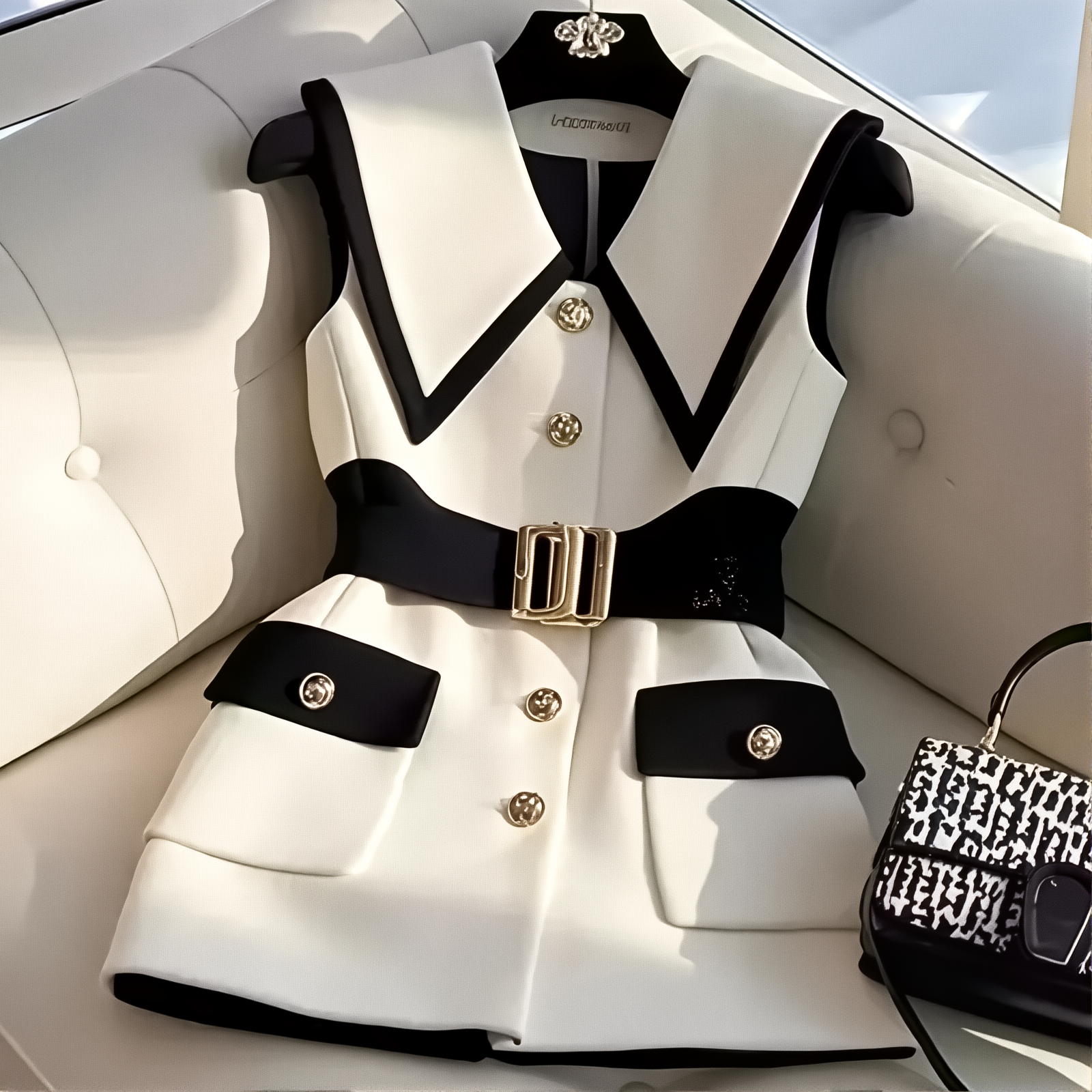 Serena | Two-Tone Belted Waistcoat