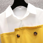 Camille | Belted Contrast Blouse