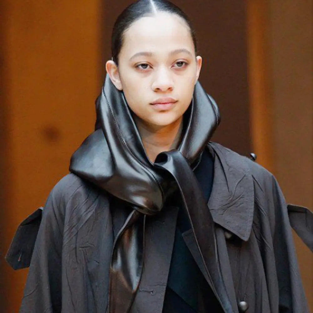 Noire Luxe Leather Headscarf