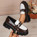 Liora | Two-Tone Platform Loafers