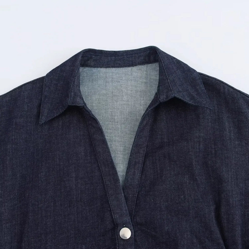 Elara | Denim Midi Dress