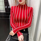 Renée | Striped Ribbed Turtleneck