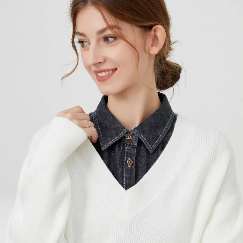 Aster & Wolfe Denim Detachable Collar
