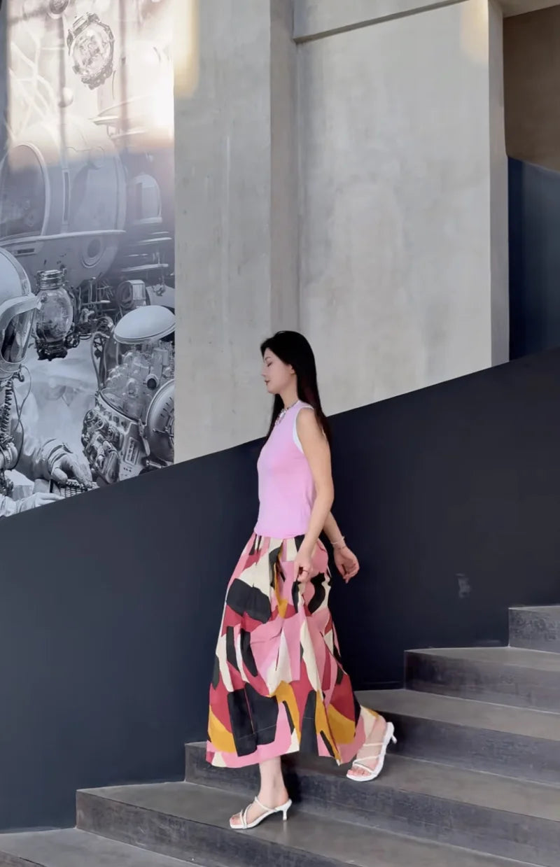 Liora | Abstract Midi Skirt