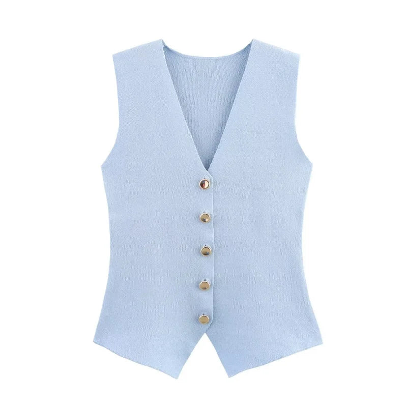 Sera | Knit Button Vest