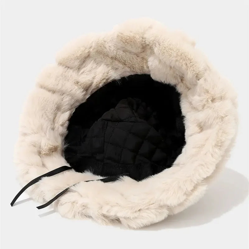 Sable Quilted Faux Fur Bucket Hat