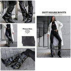 Noire Sculpted Leather Slouch Boots