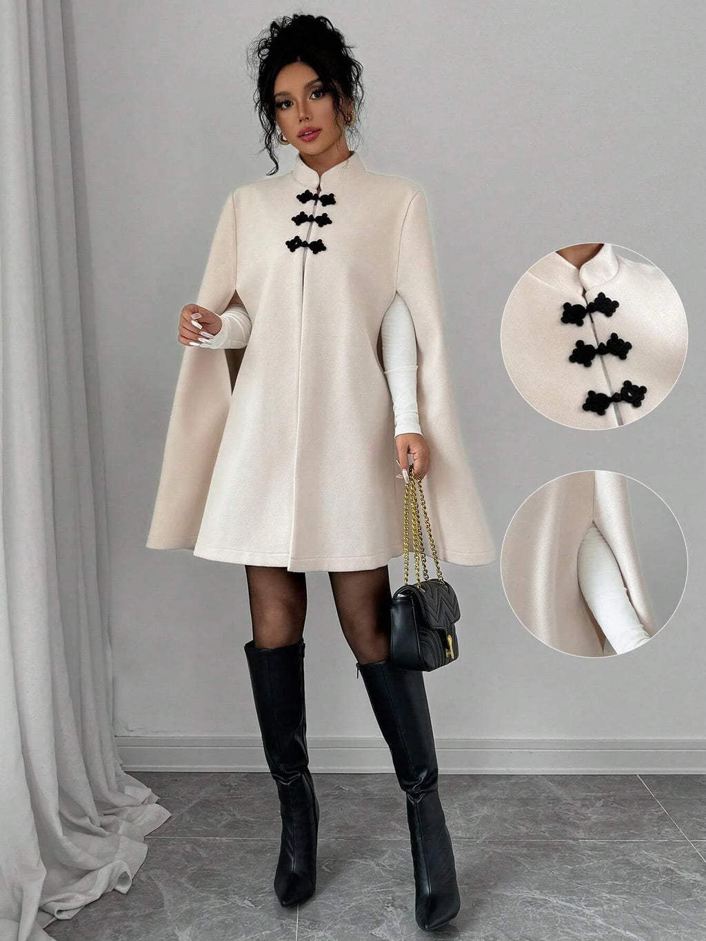 Elise | Wool-Blend Cape Coat