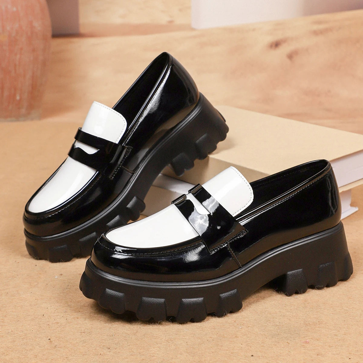 Liora | Two-Tone Platform Loafers