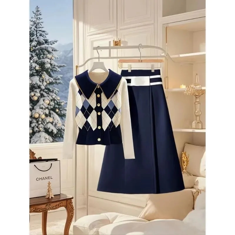 Vivienne | Argyle Knit Set