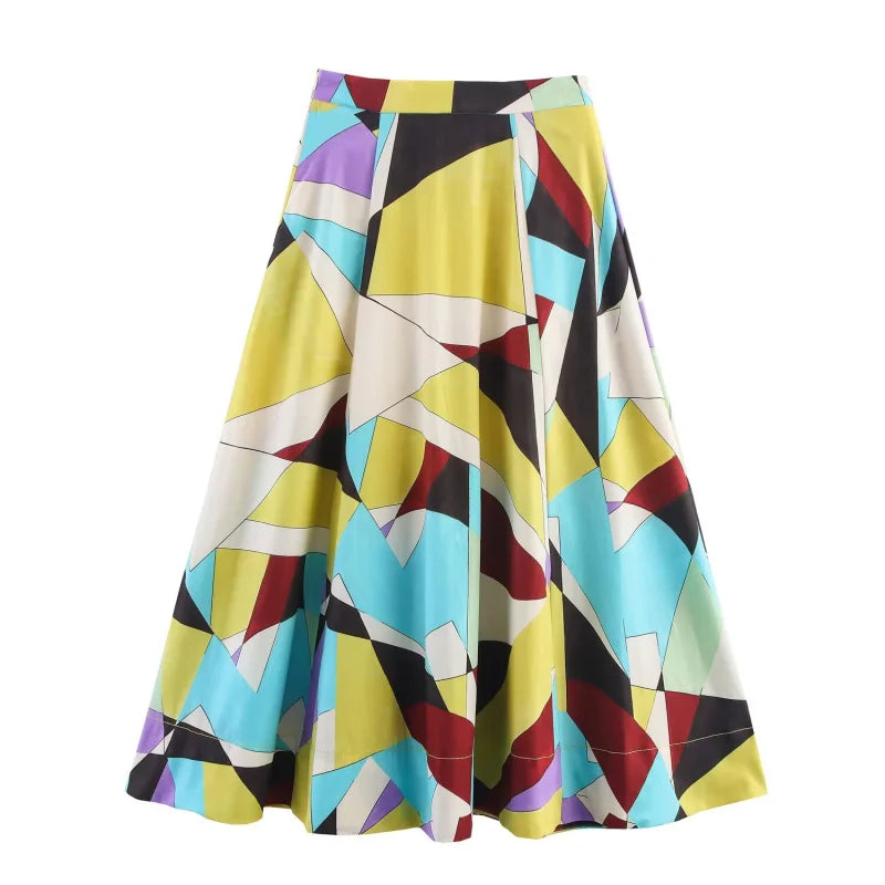 Liora | Abstract Midi Skirt