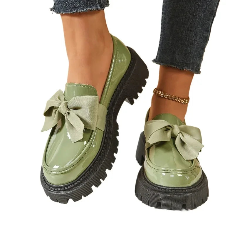 Sara | Bow Platform Loafers