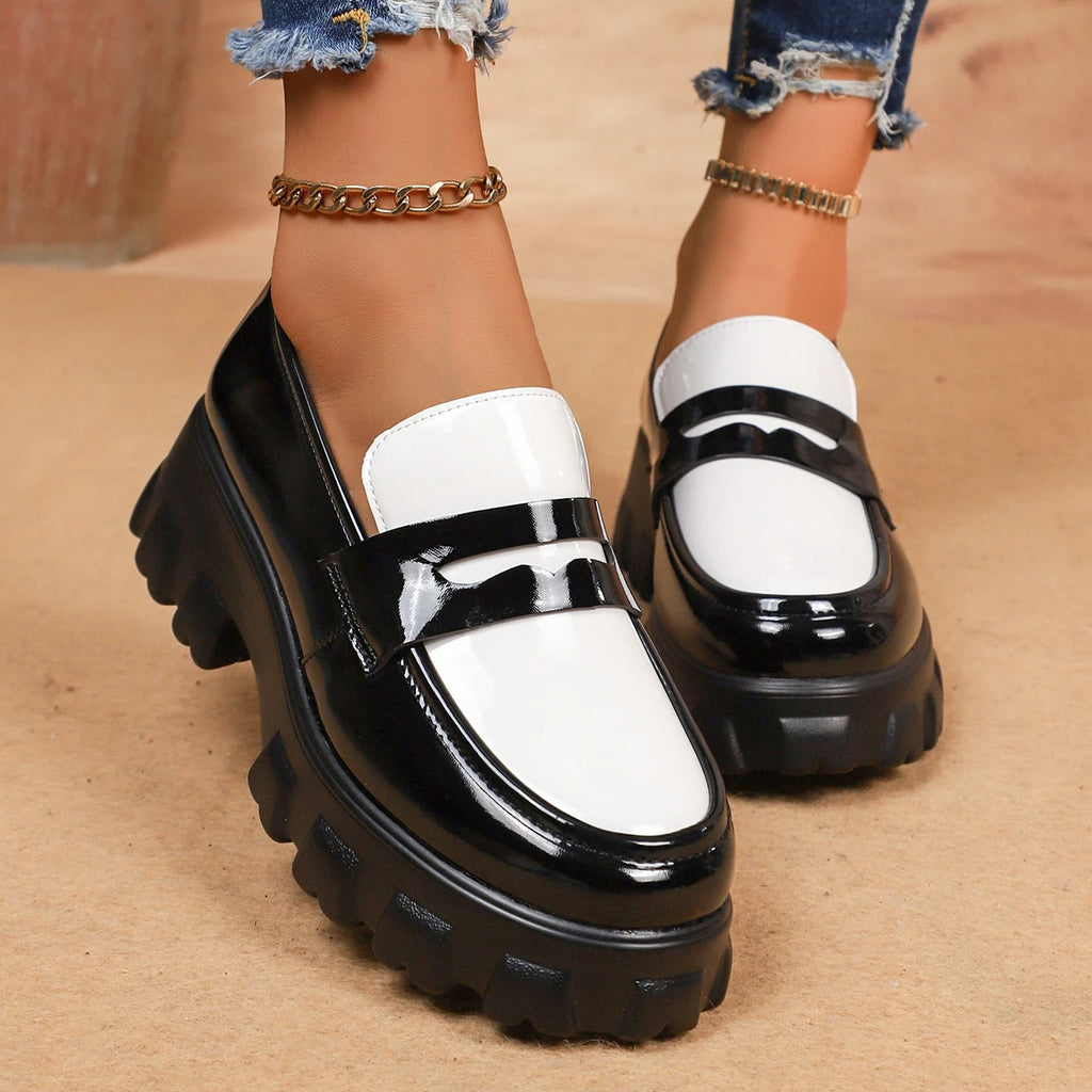 Liora | Two-Tone Platform Loafers