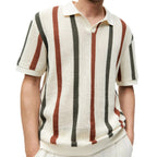 Enzo | Stripe Knit Polo