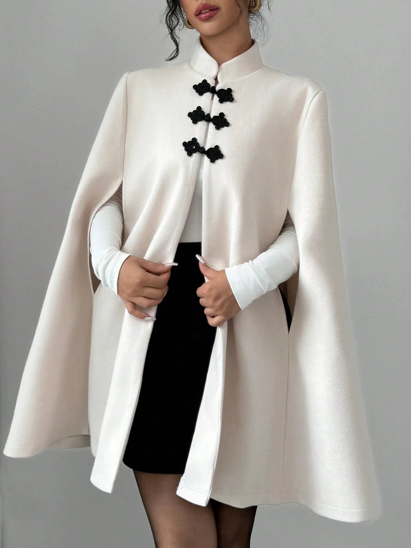 Elise | Wool-Blend Cape Coat