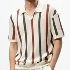 Enzo | Stripe Knit Polo