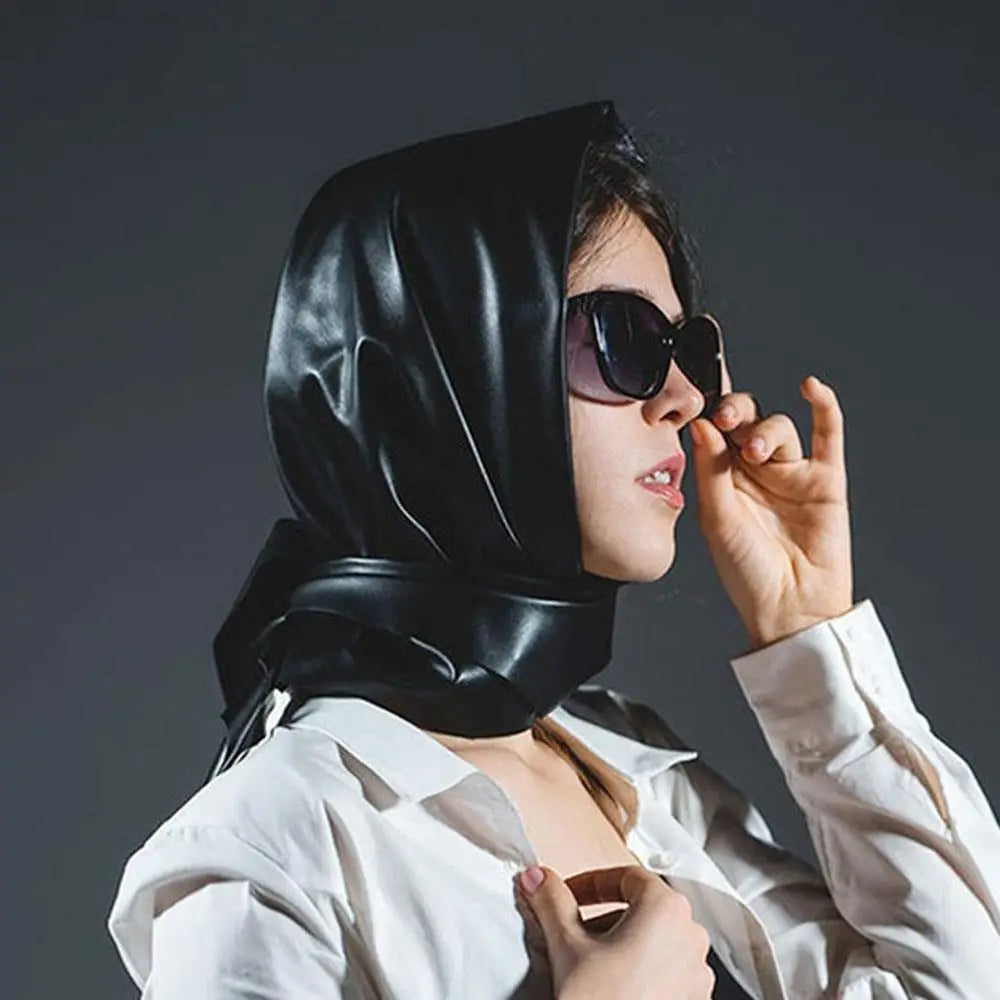 Noire Luxe Leather Headscarf