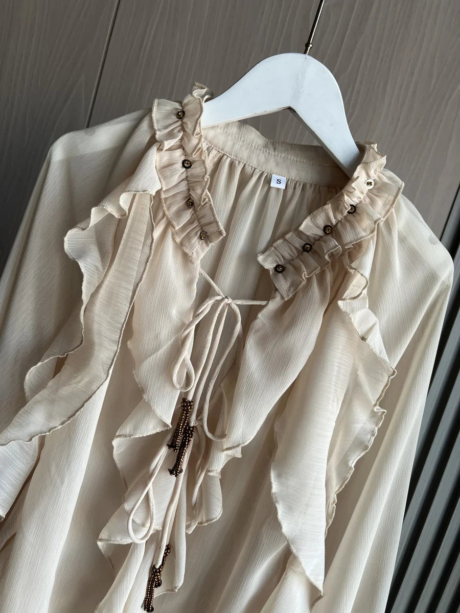 Julia | Ruffled Silk Blouse