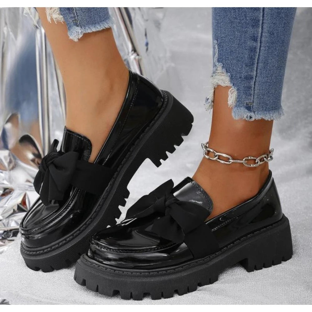 Ines | Bow Platform Loafers