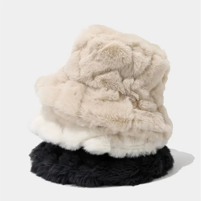 Sable Quilted Faux Fur Bucket Hat