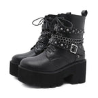 Raven Studded Platform Boots