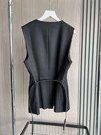 Noelle | Belted Crepe Vest