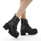 Raven Studded Platform Boots