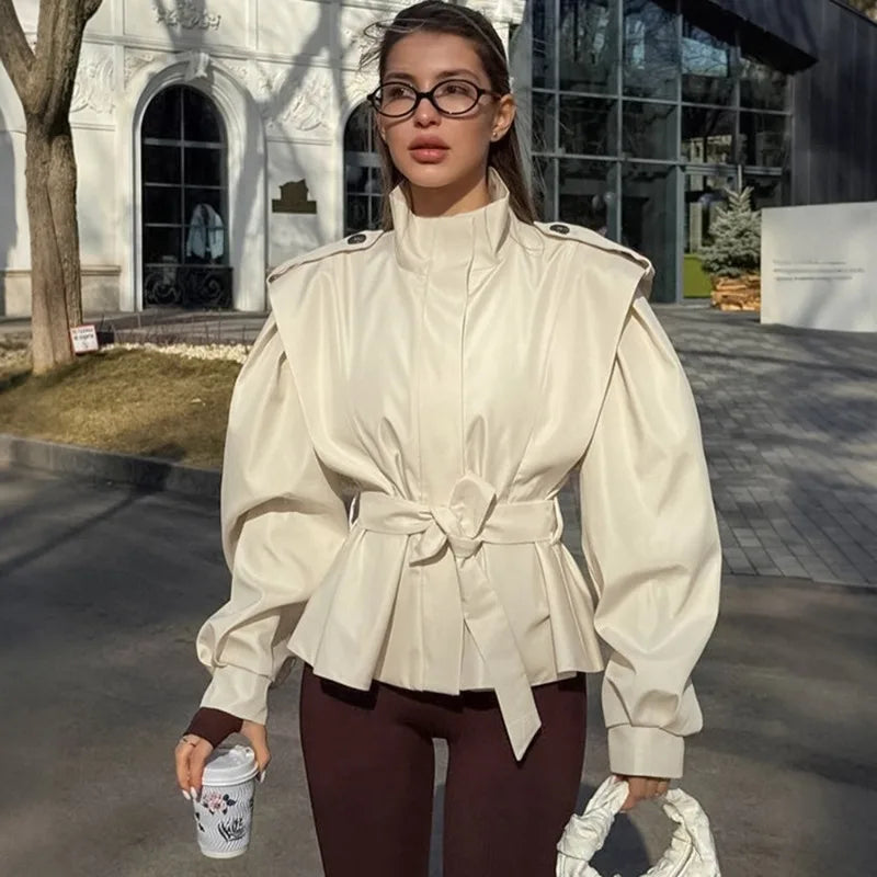 Bianca | Belted Satin Blouse