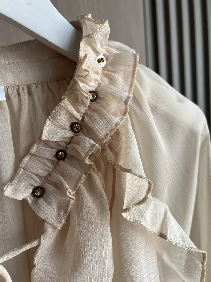 Julia | Ruffled Silk Blouse
