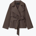 Freya | Lapel Coat with Maillard Belt