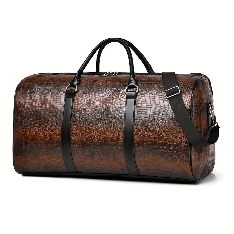 Preston Embossed Leather Weekender Bag