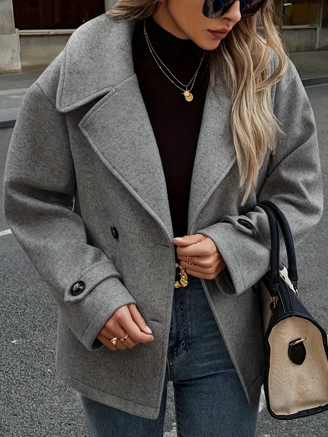 Thea | Wool Blend Peacoat