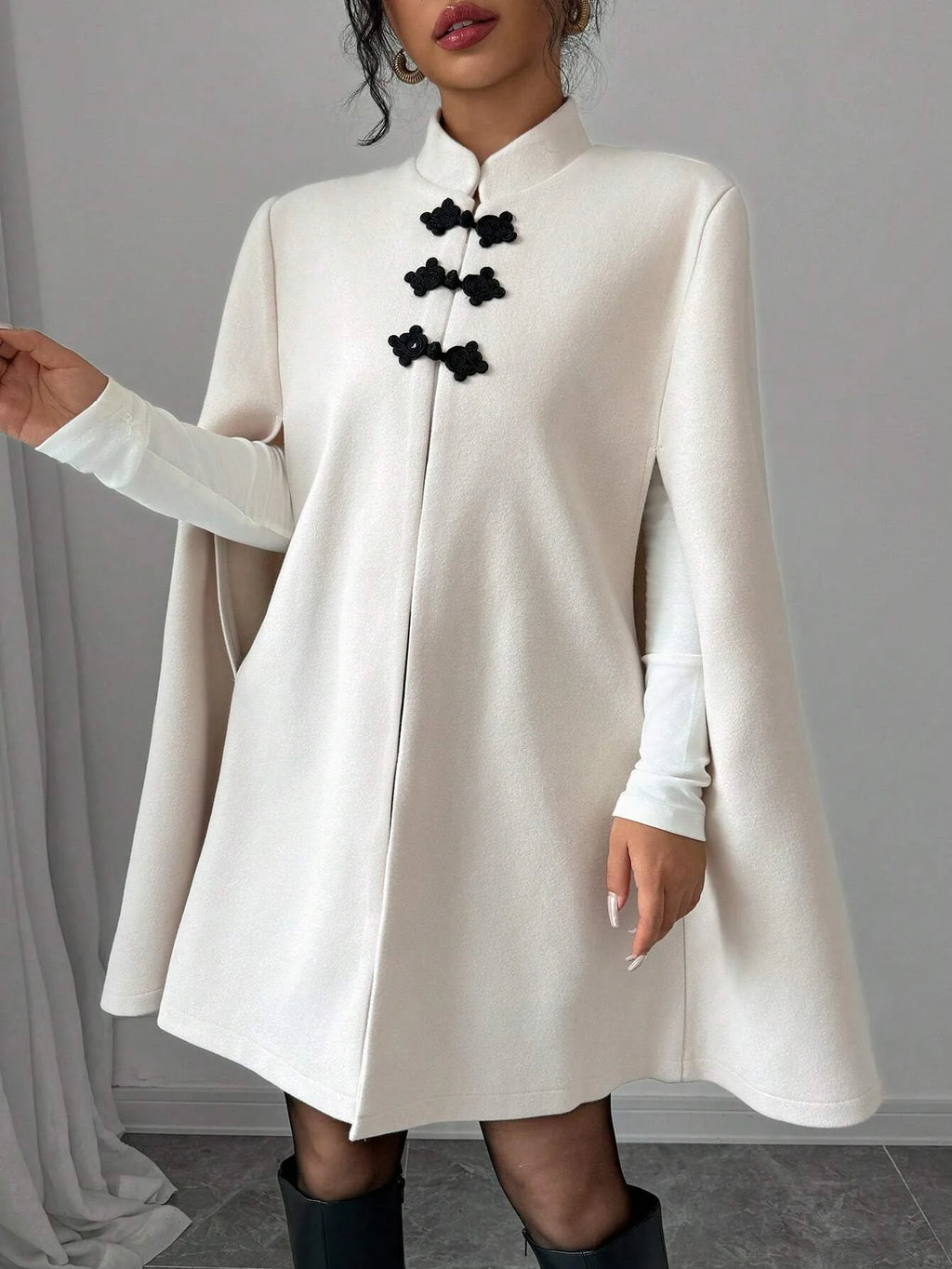 Elise | Wool-Blend Cape Coat