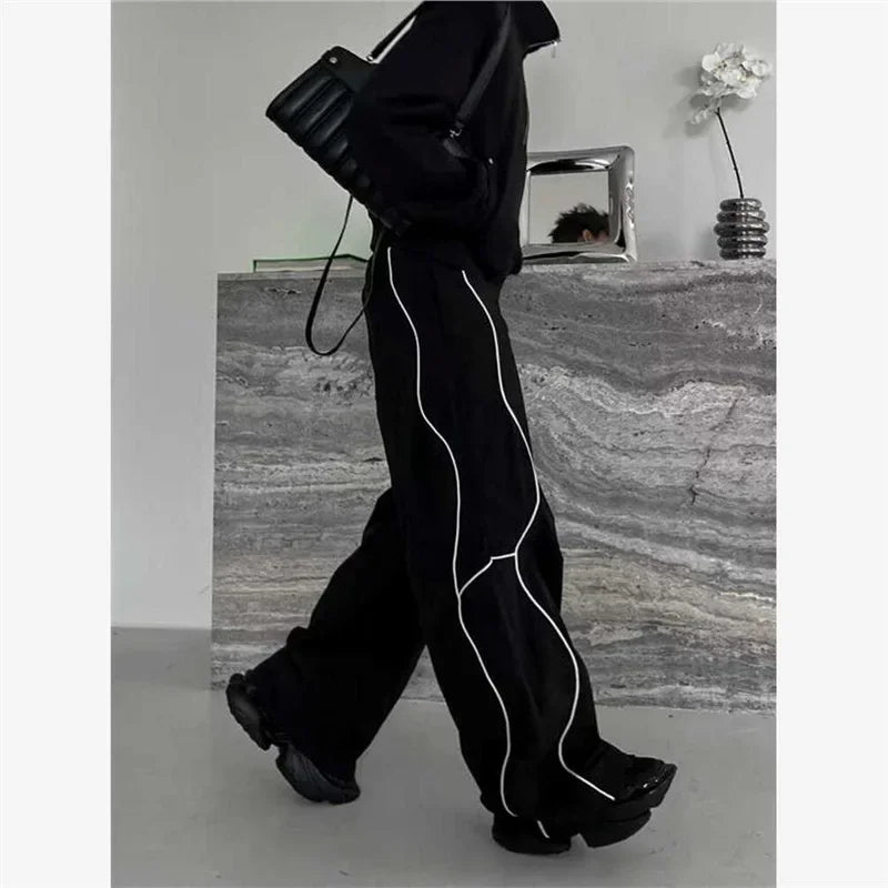 Kael | Reflective Wide-Leg Trousers