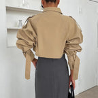 Jenn | Add matcha Cropped Trench Jacket