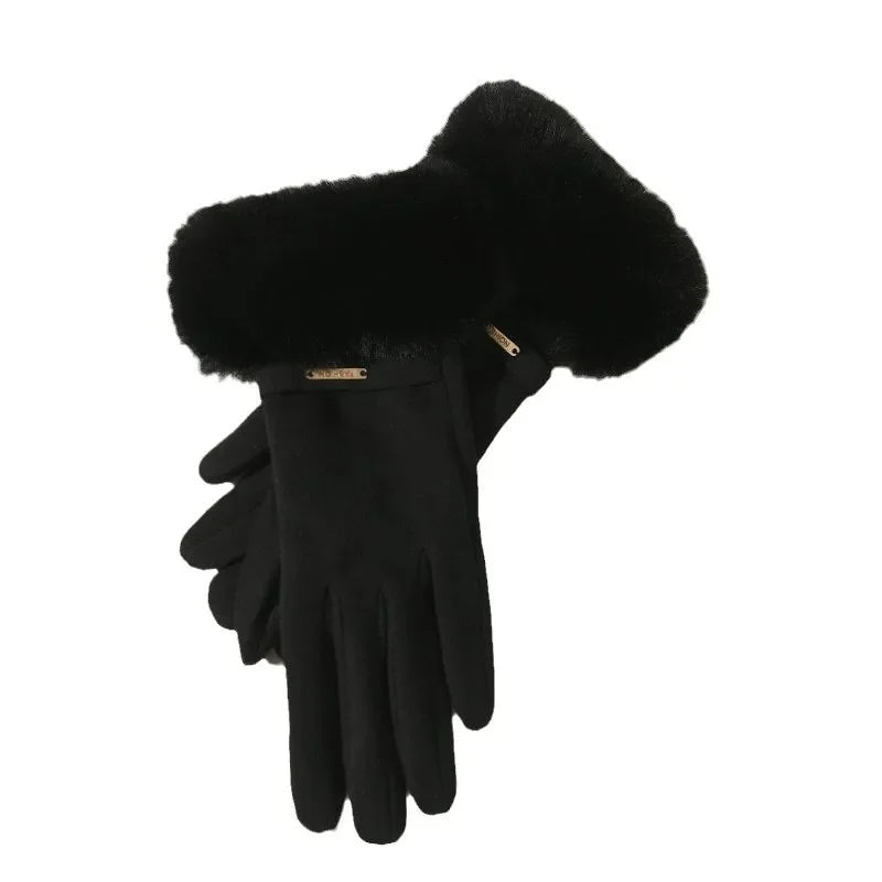 Elara Cashmere Fur Gloves