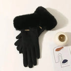 Elara Cashmere Fur Gloves