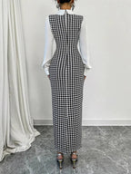 Celene | Houndstooth Midi Dress
