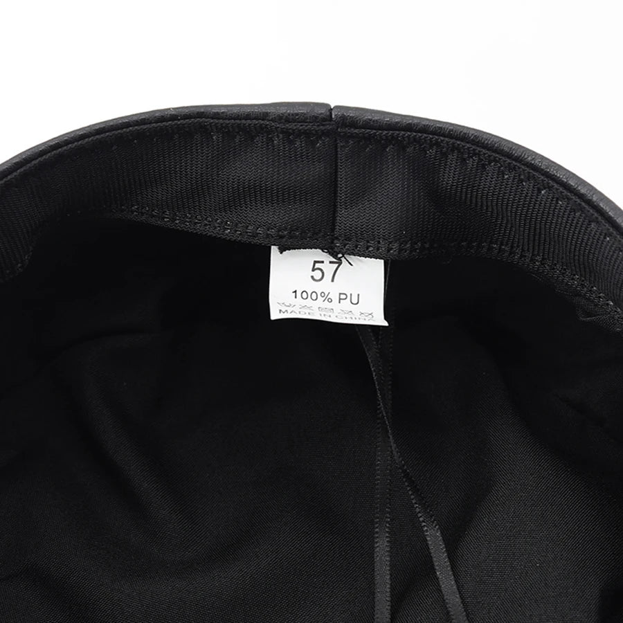 Raven Studded Leather Cap