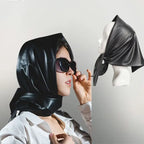 Noire Luxe Leather Headscarf