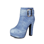 Azure Denim Platform Ankle Boots