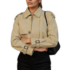 Jenn | Add matcha Cropped Trench Jacket