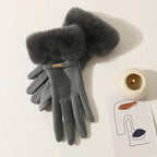 Elara Cashmere Fur Gloves