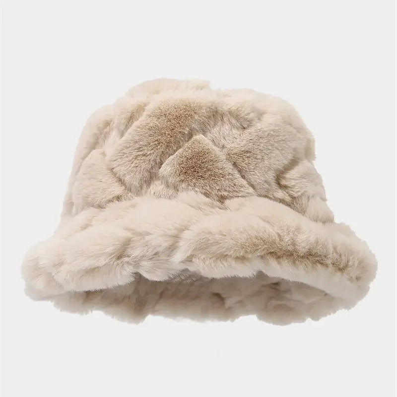 Sable Quilted Faux Fur Bucket Hat