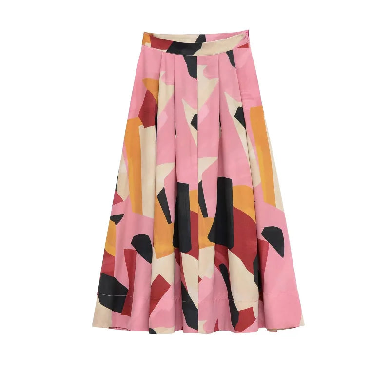 Liora | Abstract Midi Skirt