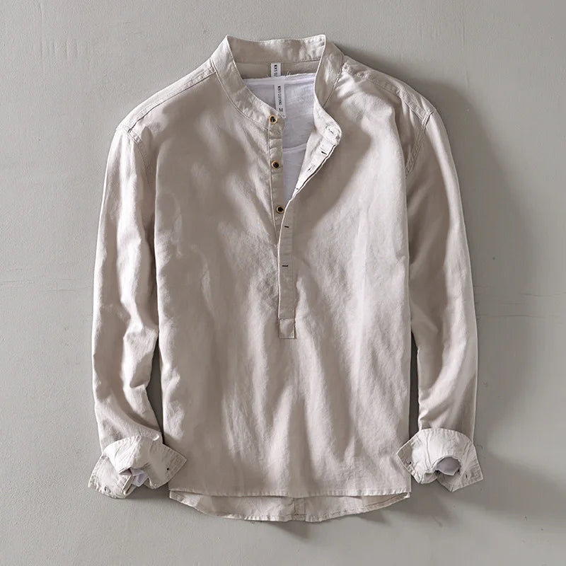 Arturo | Linen mandarin shirt