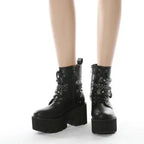 Raven Studded Platform Boots
