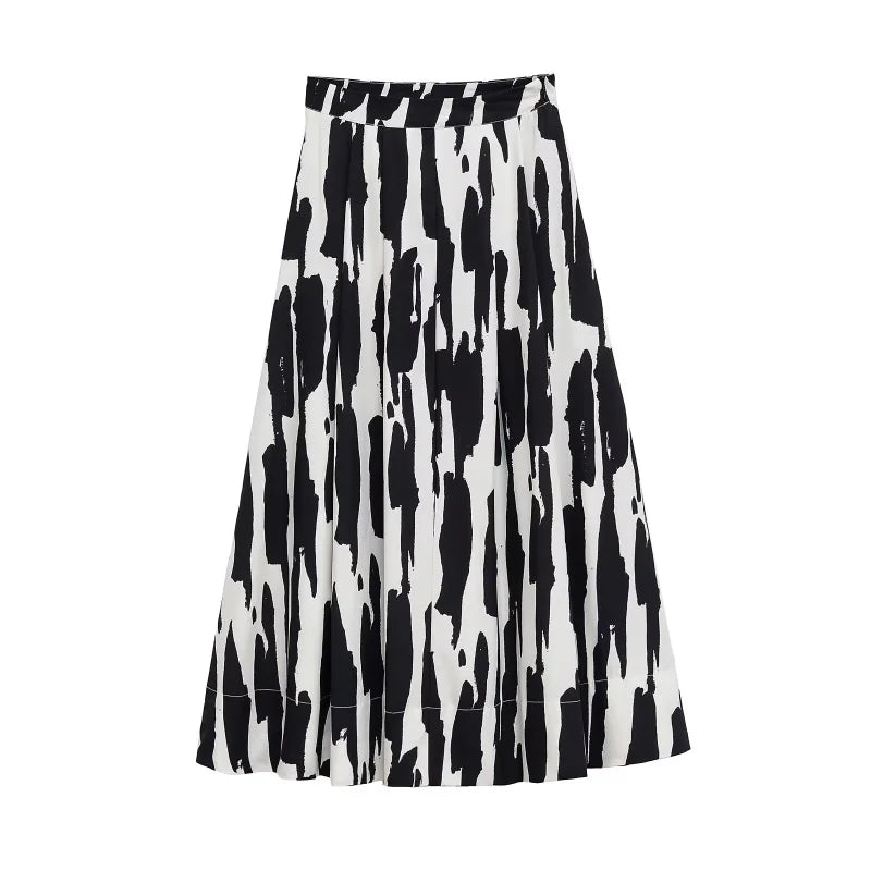 Liora | Abstract Midi Skirt